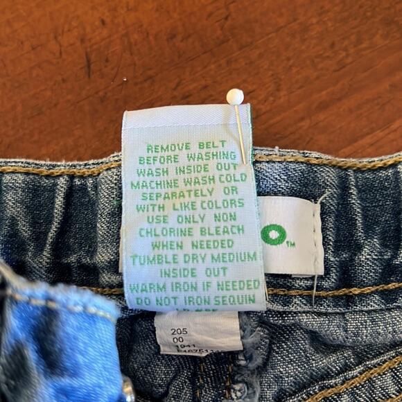 Circo Girls S 6/6X Blue Denim Jeans Shorts with Sequin and Embroidery - Picture 6 of 9